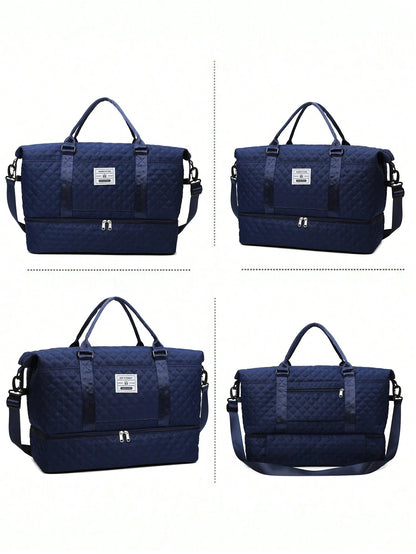 2PCS Large Capacity Travel Duffel Bag, Wet and Dry Separation Fitness Bag, Weekend Overnight Shoulder Bag, Hospital Necessary Mommy Bag, Travel Bag, Holiday Bag, Weekend Bag, Overnight Bag, with a Pull Bar Bag, with Shoe Storage, Boarding Bag, Cosmetics Storage Bag Bag for School School Accessories School Stuff